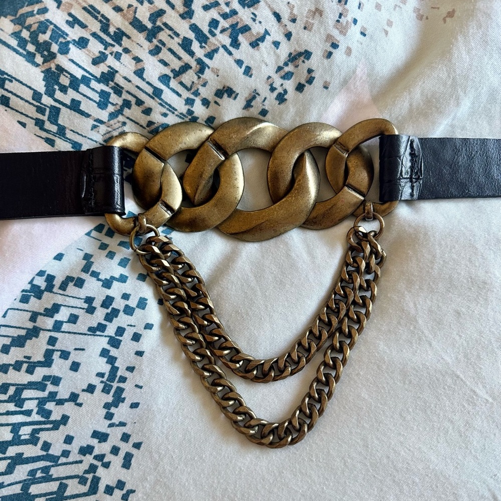 Zara Leather Chain Belt